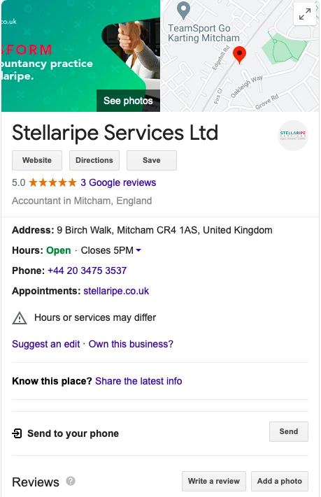 Set up a Google My Business profile